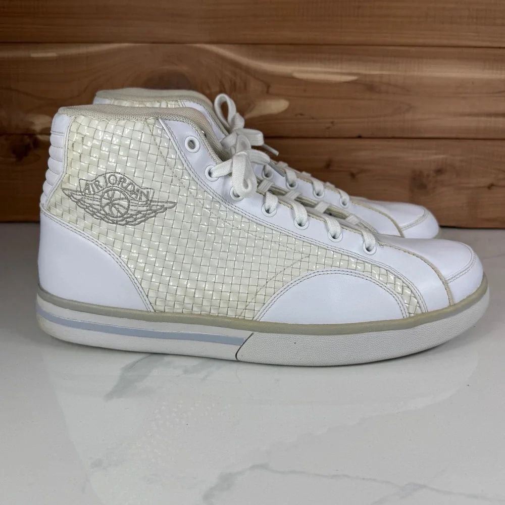 Jordan Phly Legend Premier White Metallic Silver Woven 343449-101 Mens‎ 11.5